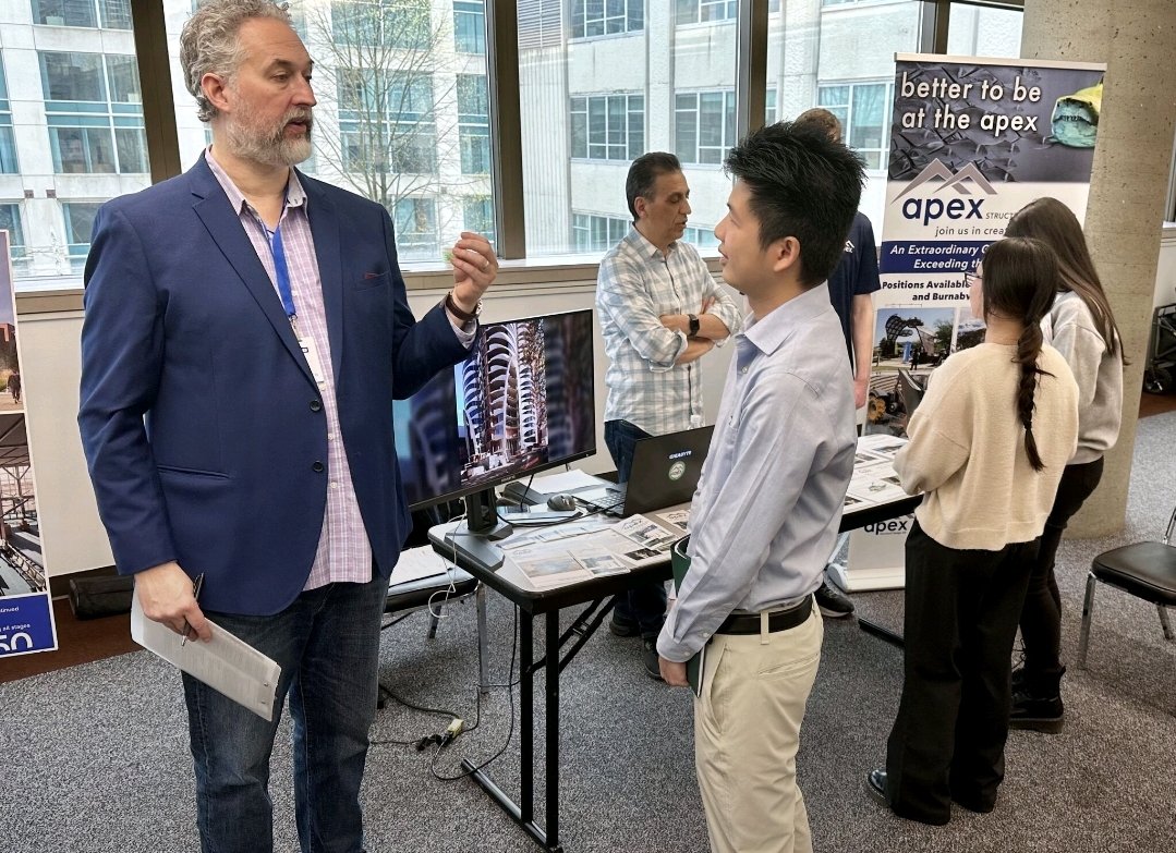 ApexStructural's tweet photo. Great to be part of the VCC CAD &amp; #BIM Career Fair—thanks to Ron Palma and the #VCC team for organizing such a well-run event. It was a pleasure connecting with the next generation of drafting talent! https://t.co/Dpuc8dozsf