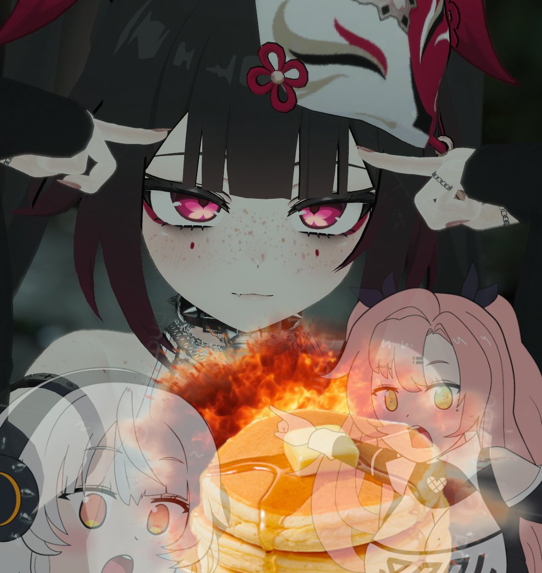 blows up pancakes with mind...