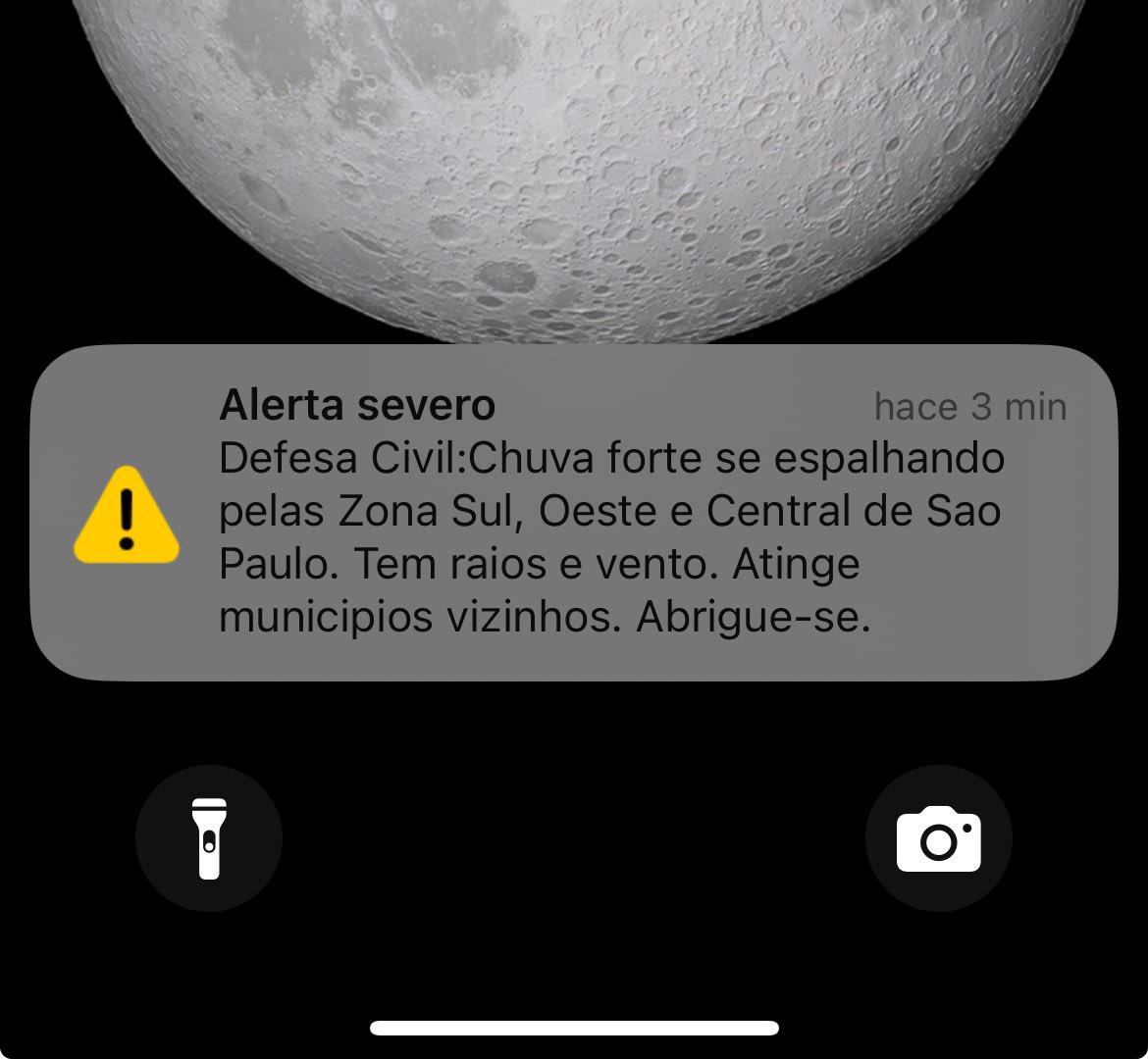 São Paulo
Ya ha llegado la alerta y ha sonado el primer trueno