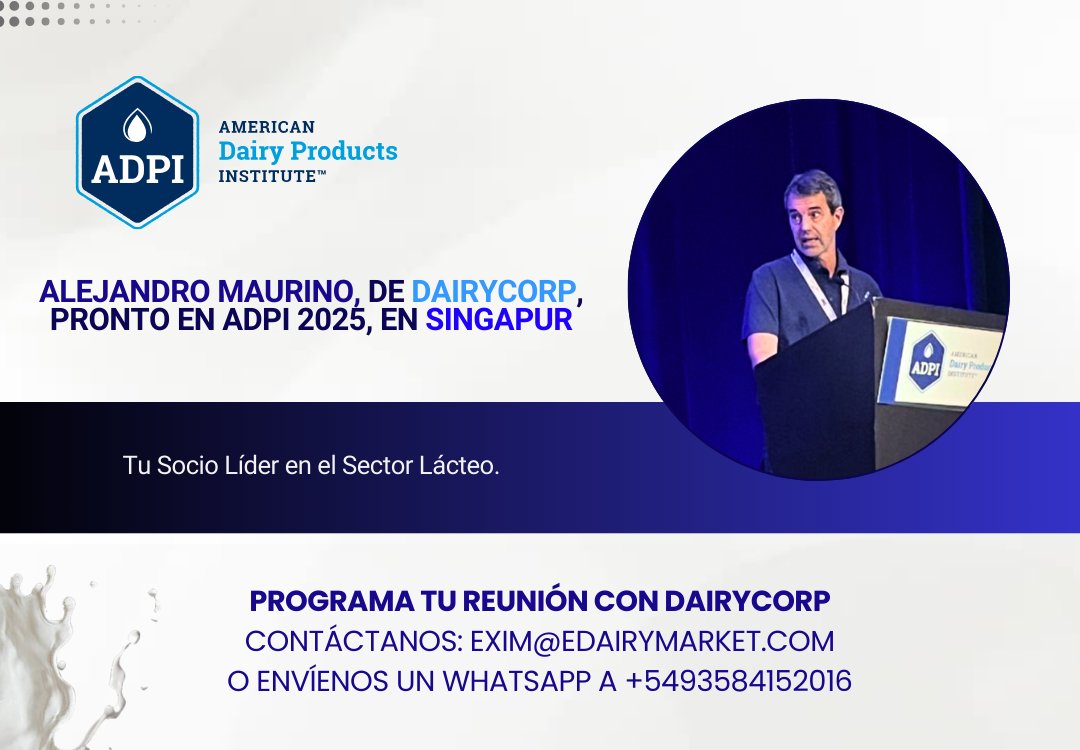 eDairyNewsEs's tweet image. ✨ ¡DairyCorp vuelve a #ADPI en Chicago! ✨

12 años conectando con los líderes de la #industria láctea global. 🌍🥛

Alejandro Maurino, CEO de EDN y @eDairyMarketEs, estará allí impulsando la #innovación digital en el #ComercioLácteo.

📩 ¿Nos vemos? → exim@edairymarket.com