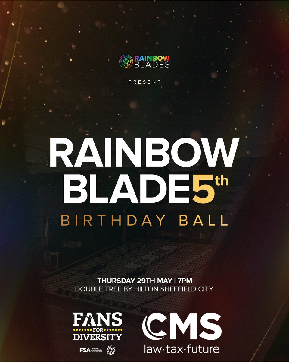 Sheffield United Community Foundation (@communitysufc) on Twitter photo Join us in celebrating 5 years of <a href="/rainbow_blades/">Rainbow Blades</a> & their achievements at their 5th anniversary ball by purchasing a ticket today! 🎟️ 🎉
Use the discount code EASTER25 between 10th-24th April for 25% off your ticket. ⬇️
tickettailor.com/events/rainbow… Join us in celebrating 5 years of <a href="/rainbow_blades/">Rainbow Blades</a> & their achievements at their 5th anniversary ball by purchasing a ticket today! 🎟️ 🎉
Use the discount code EASTER25 between 10th-24th April for 25% off your ticket. ⬇️
tickettailor.com/events/rainbow…