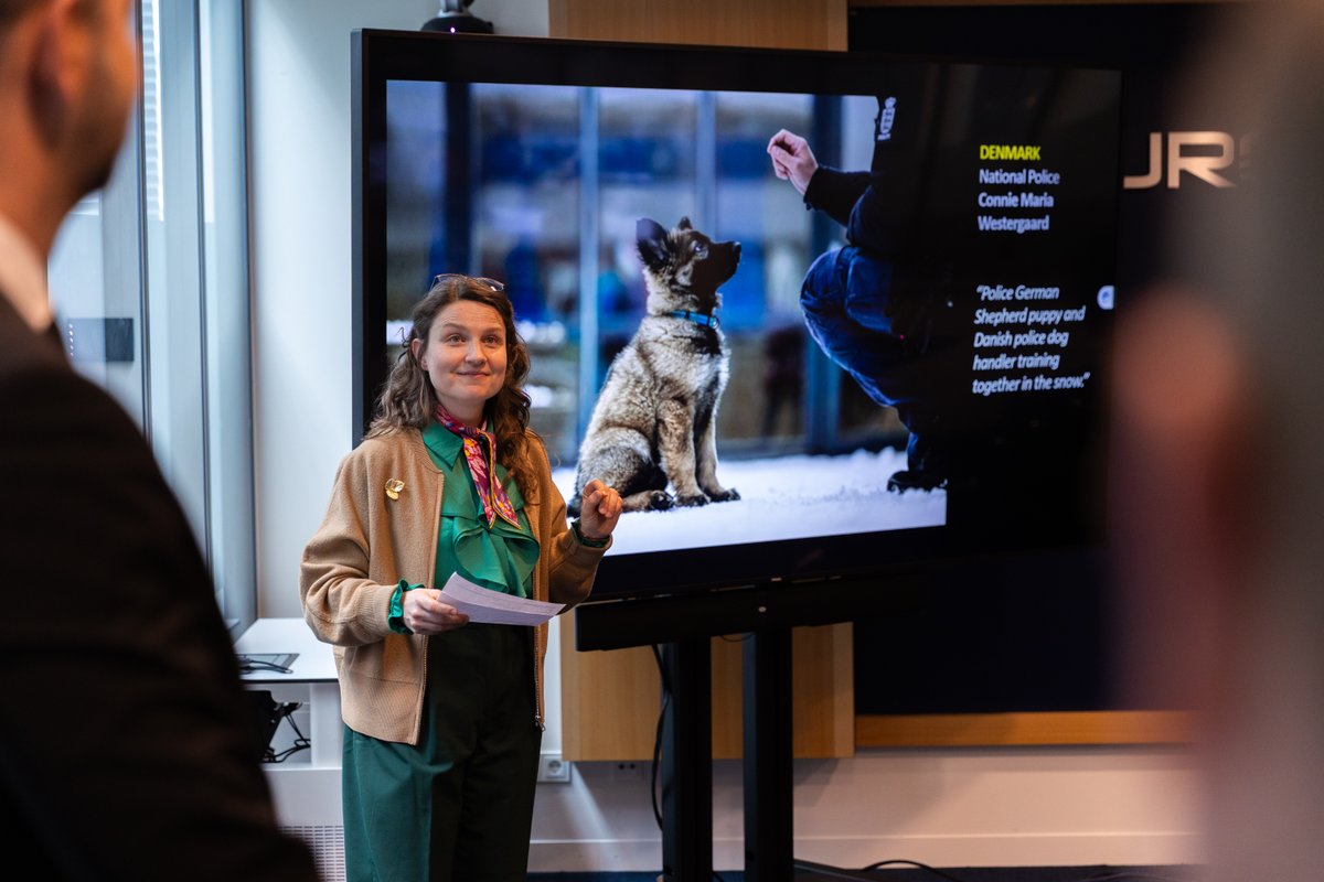 Europol's tweet photo. Winners of the 2024 photo competition #Capture24 are in The Hague!

🔦Sergio Chicharro from Spain -Europol Liaison Bureaux Vote

🐕‍🦺Connie Maria Westergaard from Denmark -Heads of Communication, European law enforcement authorities vote

🏍️Sara Teixeira from Portugal -Public vote https://t.co/5nbUGVjBxa