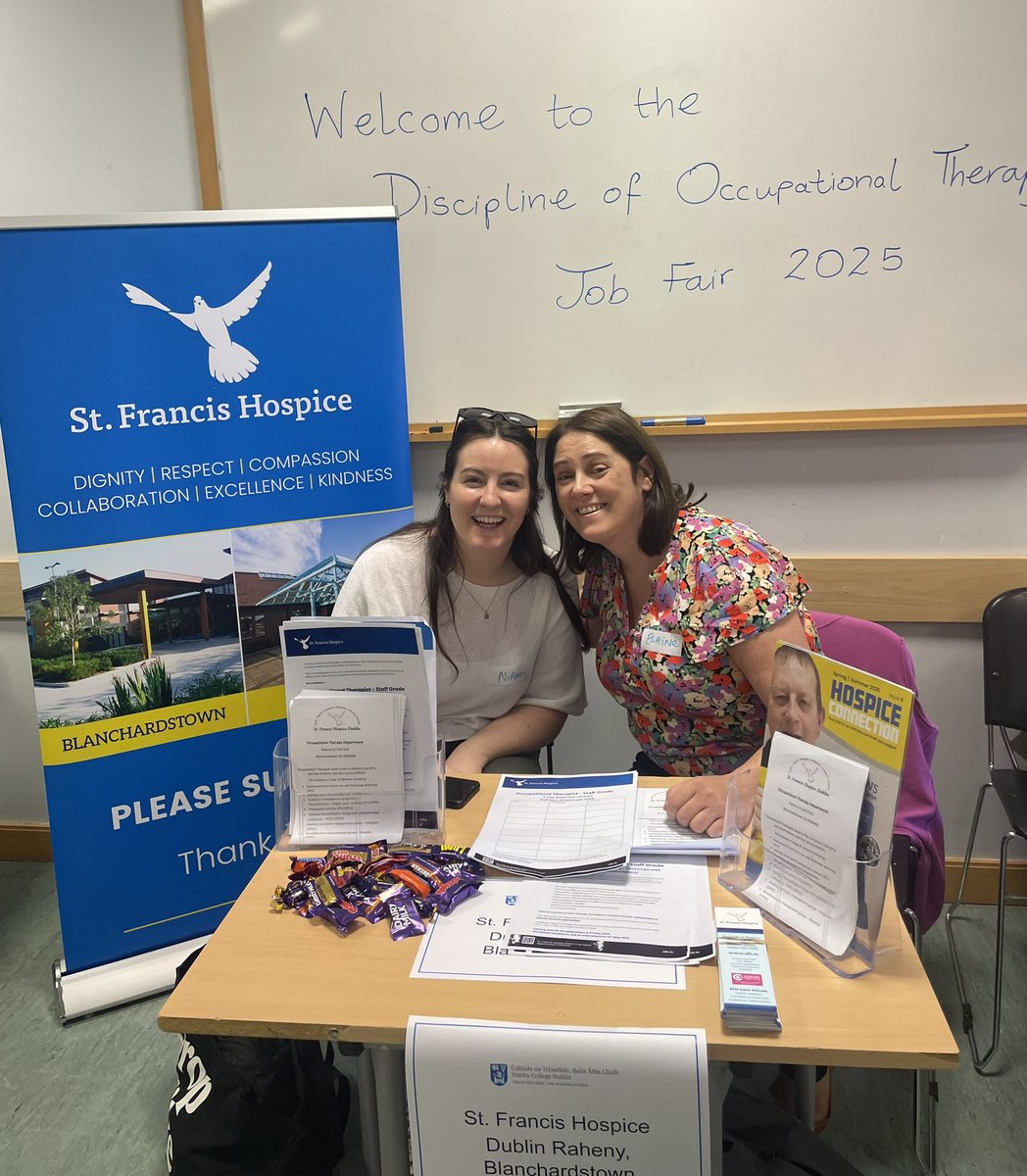 tcd_ot's tweet image. Today at the Discipline Job Fair we welcomed 32
occupational therapy services &amp;amp; alumni from around Ireland. 

A wonderful opportunity for our 4th year students to meet potential future employers &amp;amp; to find out more about working post qualification.
#FutureOTs
@TrinityMed1