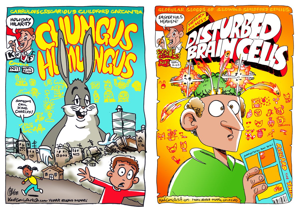 Kev F Comic Artist (@kevfcomicartist) on Twitter photo Chungus Humungus + Disturbed Brain Cells - comics made with kids at yesterday's Comic Art Masterclasses at The <a href="/YvonneArnaud/">Yvonne Arnaud Theatre</a> Theatre in Guildford.
If you want your kids subjected to this nonsense, I'm taking bookings through next year... Chungus Humungus + Disturbed Brain Cells - comics made with kids at yesterday's Comic Art Masterclasses at The <a href="/YvonneArnaud/">Yvonne Arnaud Theatre</a> Theatre in Guildford.
If you want your kids subjected to this nonsense, I'm taking bookings through next year...