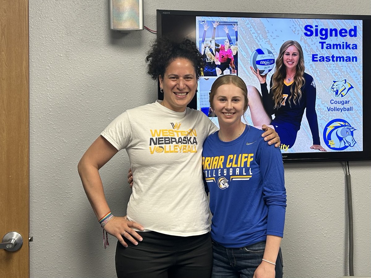 This afternoon at WNCC it was Tamika Eastman (Sioux County) signing to take her volleyball career to Briar Cliff University in Sioux City, Iowa. <a href="/WNCCCougars/">WNCC Cougars</a> <a href="/KNEBSports/">KNEB Sports</a>