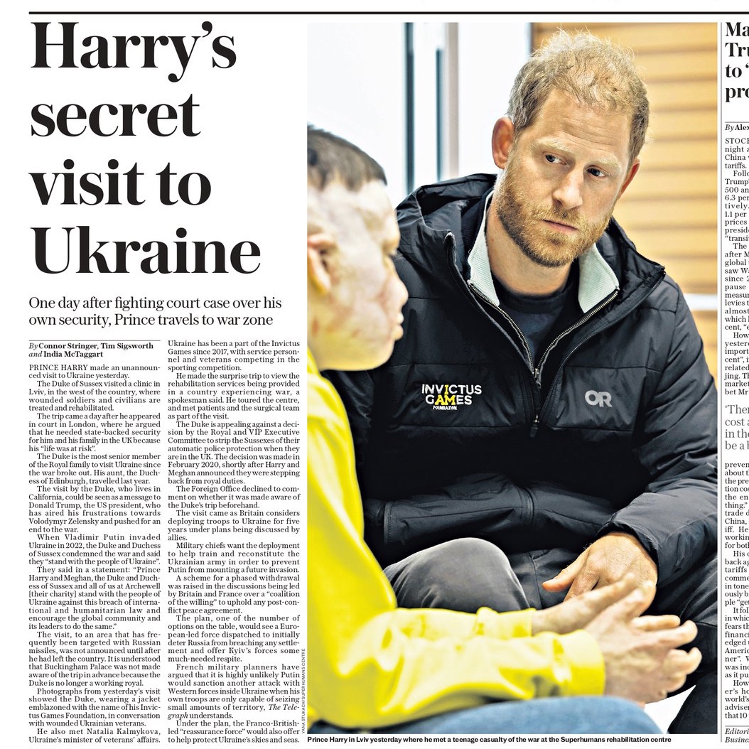 Reminder, Harry wouldn’t go to Lord Vivian’s wedding on Saturday because it wasn’t safe!

 “A source close to the Duke tells PEOPLE security wasn't provided for him in the UK, which makes attending events or moving around the country very challenging.”

But Ukraine lol