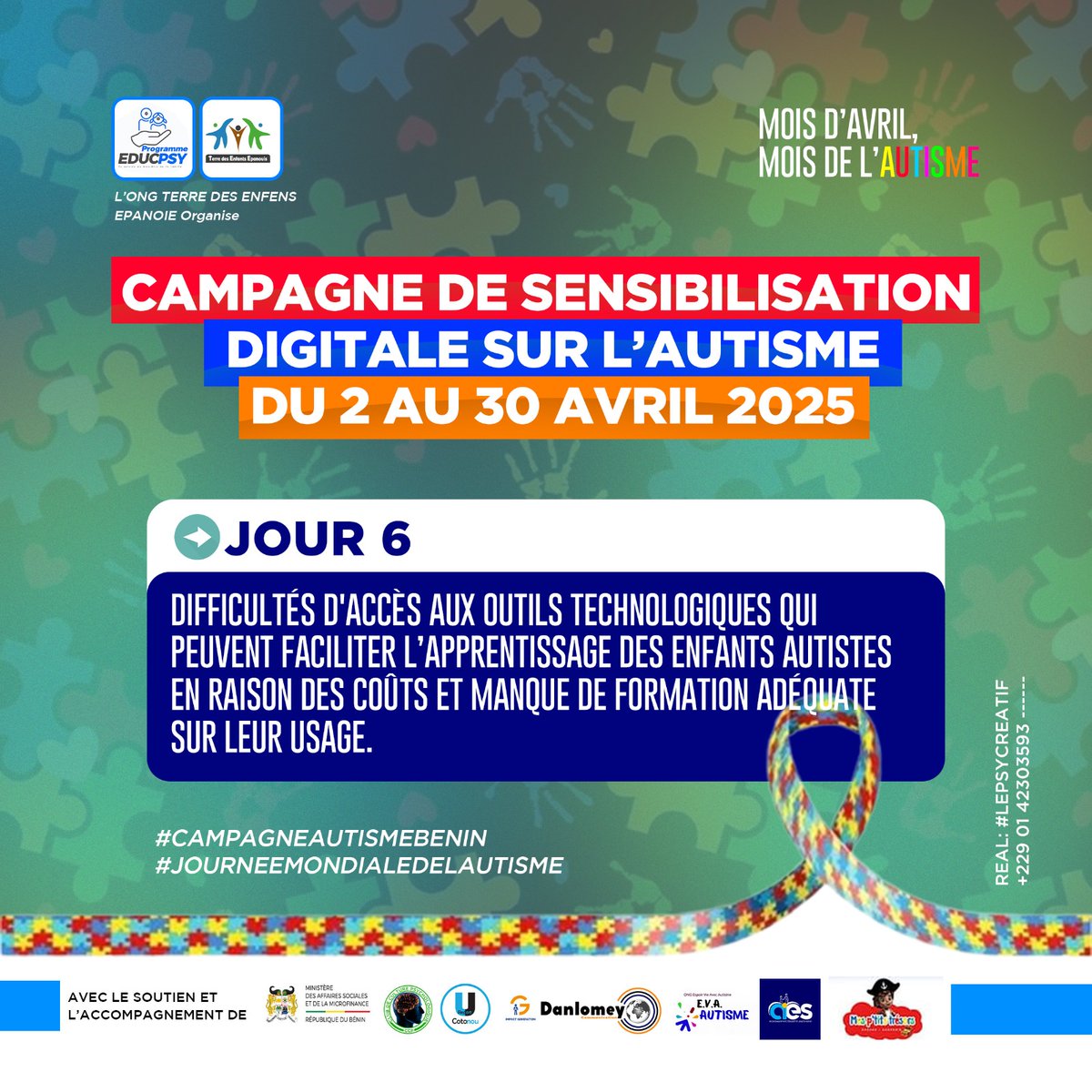 educ_specialise's tweet photo. Notre campagne digitale se poursuit sur l' #autisme  se poursuit.

#Togo  #campagneautisme https://t.co/2kCUDZWhct