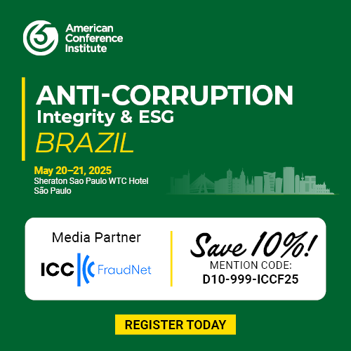Excited to be a media partner for ACI's 13th Summit on Anti-Corruption, Integrity &amp; ESG in São Paulo.
Taking place 20-21 May, 2025.  

Save 10% with code D10-999-ICCF25  
Learn more: iccfraudnet.org/event/13th-sum…

 #AntiCorruptionBrazil #ACIConferences #FraudPrevention