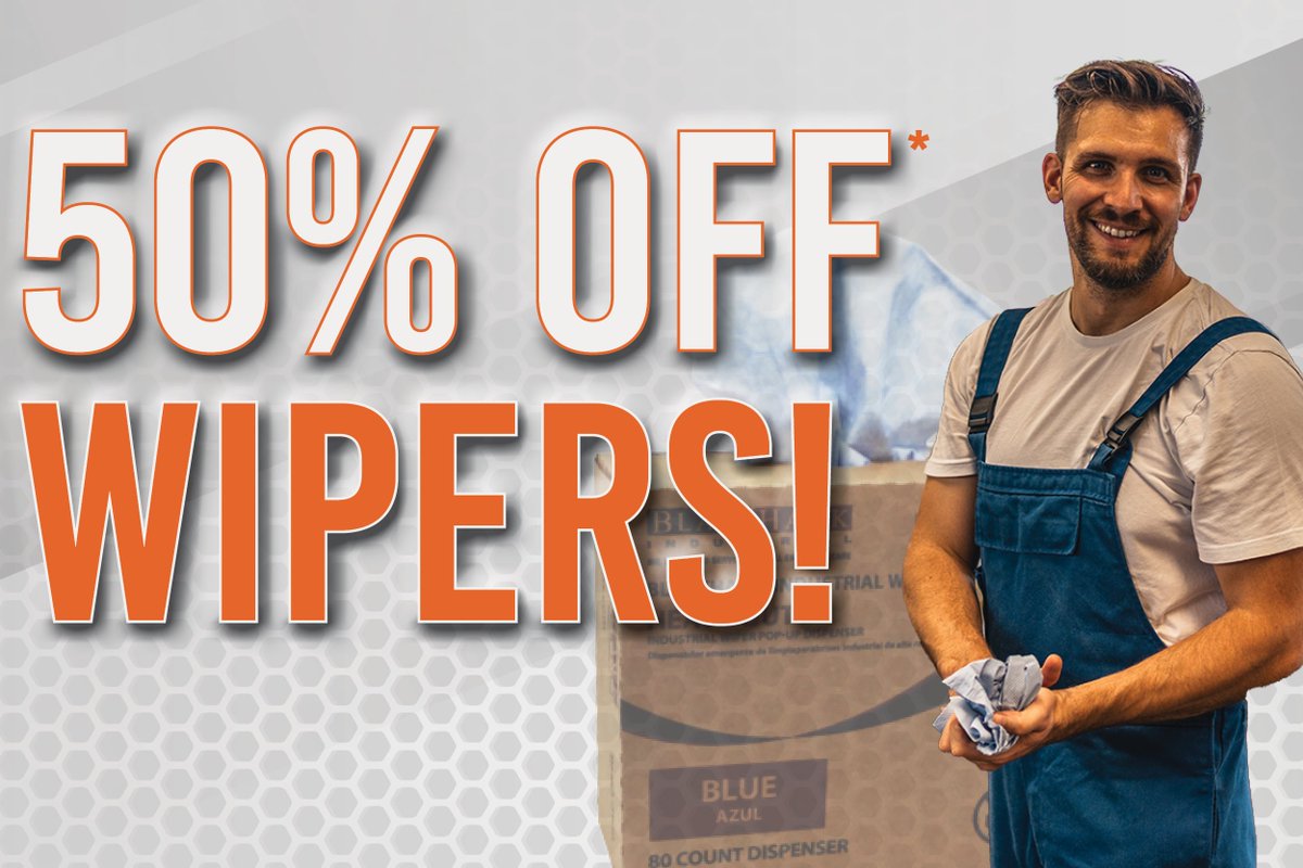 BlackHawkInd's tweet image. Wipe Out Grime – Not Your Budget!

 BlackHawk Industrial Wipers are now 50% OFF while supplies last!

Shop Now and Save - ow.ly/4UVY50Vyxta

#BlackHawkIndustrial #IndustrialSupplies #FacilityMaintenance #MROsolutions #ManufacturingEssentials #ShopSmartSaveBig