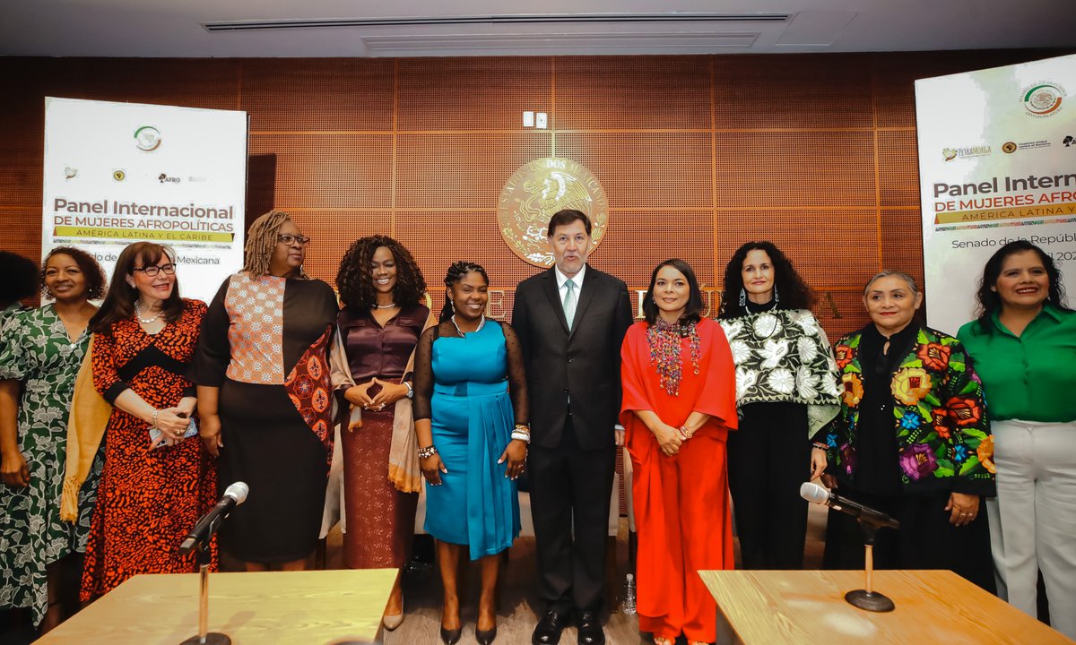 La vicepresidenta <a href="/FranciaMarquezM/">Francia Márquez Mina</a> participó como invitada de honor en el Panel Internacional de Mujeres Afropolíticas de América Latina y el Caribe, realizado en el <a href="/senadomexicano/">Senado de México</a>, en el marco del inicio del Segundo Decenio Internacional para los Afrodescendientes. 

Sigue 🧵👇🏿
