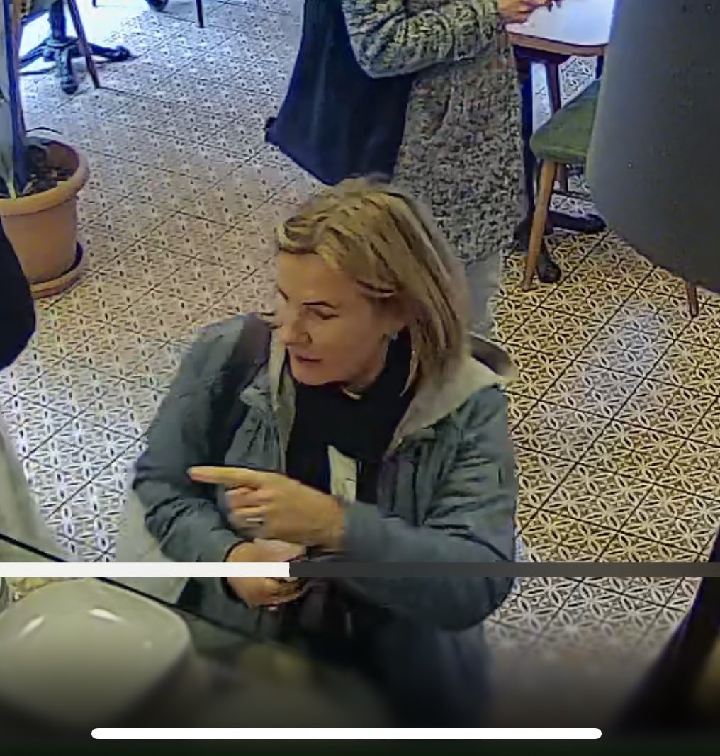 IIM_Buoy's tweet photo. Find her. She stole my wallet

My wife &amp; me are currently in Istanbul, we landed yesterday. While at a cafe, we forgot our wallet on the table which was then picked up by another tourist woman. She very calmly goes through the wallet and places it in her bag. https://t.co/t0eqNTJTPG