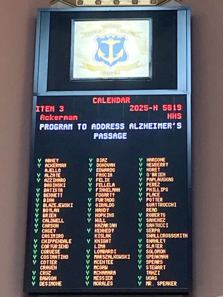 MiaForRep's tweet photo. Unanimous vote just now on House floor! Alzheimer’s touches everyone!
⁦@alzassocri⁩ https://t.co/LpYy8ERZw6