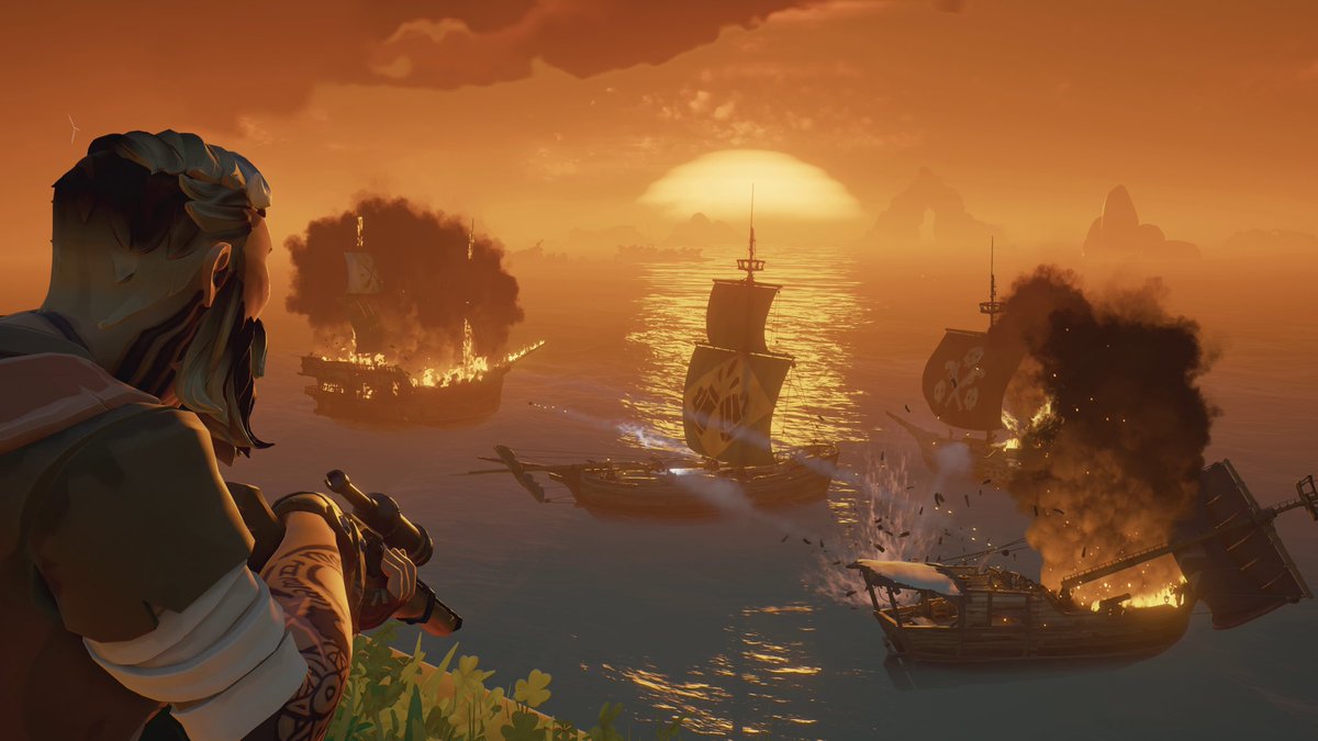NocNentonn's tweet photo. « Nothing compares to the beauty of a naval battle at sunset »

Theme: Heart-Stopping Horizons

@SeaOfThieves #SoTShot #SeaOfThieves https://t.co/Yn62g7ET39