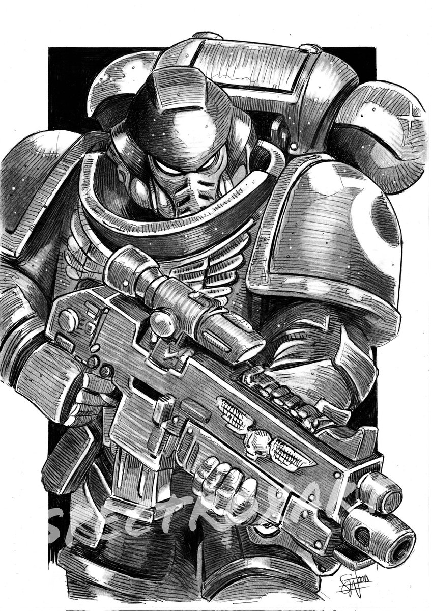 "We serve only the Emperor. We ask only to serve." Ultramarine (Warhammer 40,000).

#warhammer40k #ultramarine #spacemarines   #penandink #artcommission 

A4 Ball-Point Pen &amp; Pencil.

ebay.co.uk/usr/spectroxart
spectroxart.etsy.com