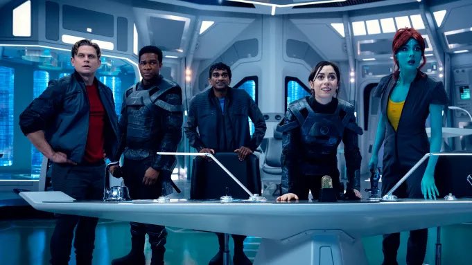 heroesandhype's tweet photo. USS Callister: Into Infinity is a stunning return to one of Black Mirror’s best. Cristin Milioti is outstanding, Jimmi Simpson thrives in a darker role, and it belongs on the BIG screen. Epic, emotional, and unforgettable. Just don’t make us wait another 7 years! #BlackMirror https://t.co/eugzsG4pcy