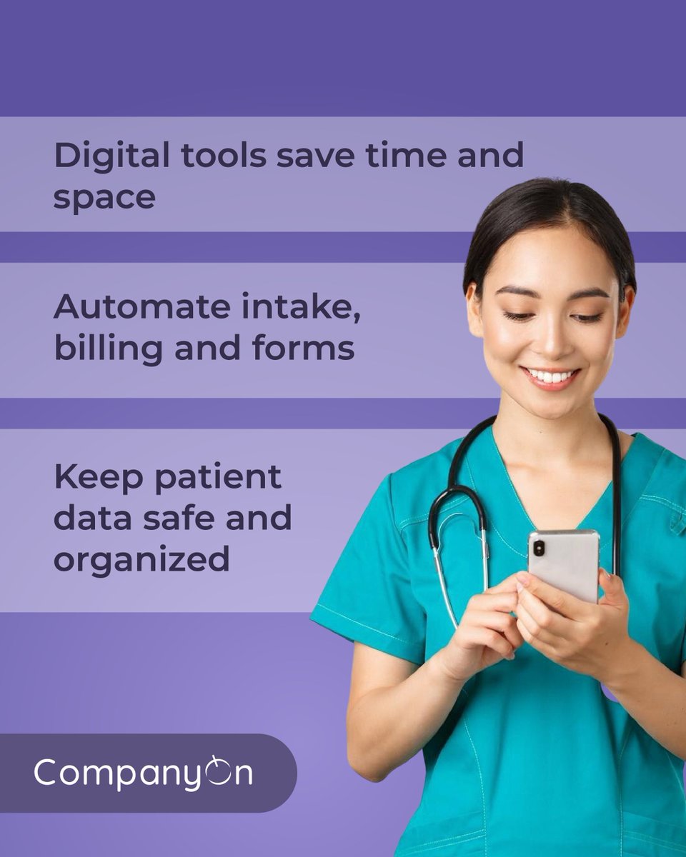 companyonapp's tweet photo. 🧾 Still relying on paper? It’s time for a digital shift.
📲 CompanyOn helps you go paperless, boost efficiency, and keep everything organized and secure.

#PaperlessPractice #SmartClinicSolutions #CompanyOn https://t.co/cwnNTVwz7l