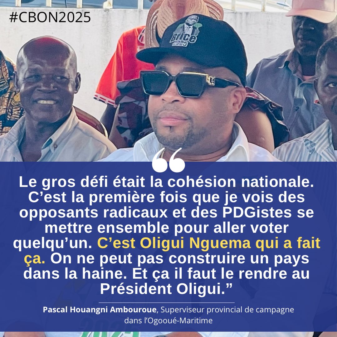 Il n’était pas question de scinder le pays en deux. Nous entrions dans une période sensible, faite de doutes. Nous avions donc besoin d’un leader à même de nous réconcilier les uns les autres pour un but commun : bâtir le #Gabon. Mission accomplie par <a href="/oliguinguema/">Brice Clotaire Oligui Nguema</a> 🇬🇦#GabonDabord