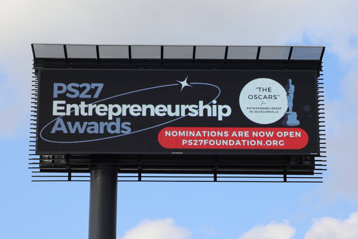 We're on a billboard! 🤩 Thank you to Trip Stanly at Dennis + Ives for helping us spread the word about nominations for the PS27 Entrepreneurship Awards. Nominate a leader today: ps27foundation.org