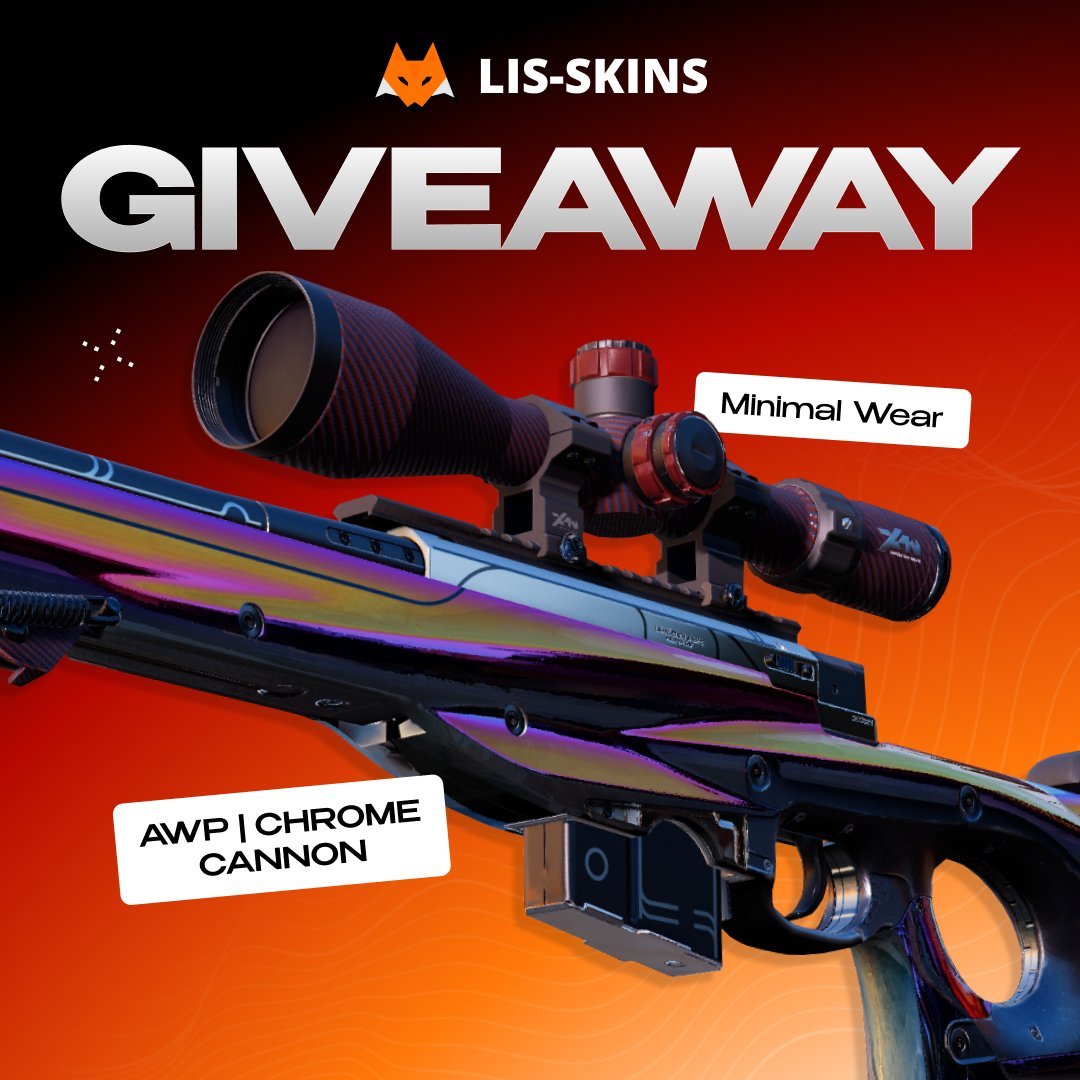 rgLyCS's tweet photo. 🎁$75 AWP | Chrome Cannon💜

To enter:
✅Retweet &amp; Like,
✅Follow: @rgLyCS, @lisskins,
✅Tag a friend.

🍀Good Luck!
⏰Ends in 7 days!

#CS2 #CS2Giveaway https://t.co/MTWSiDOXlY