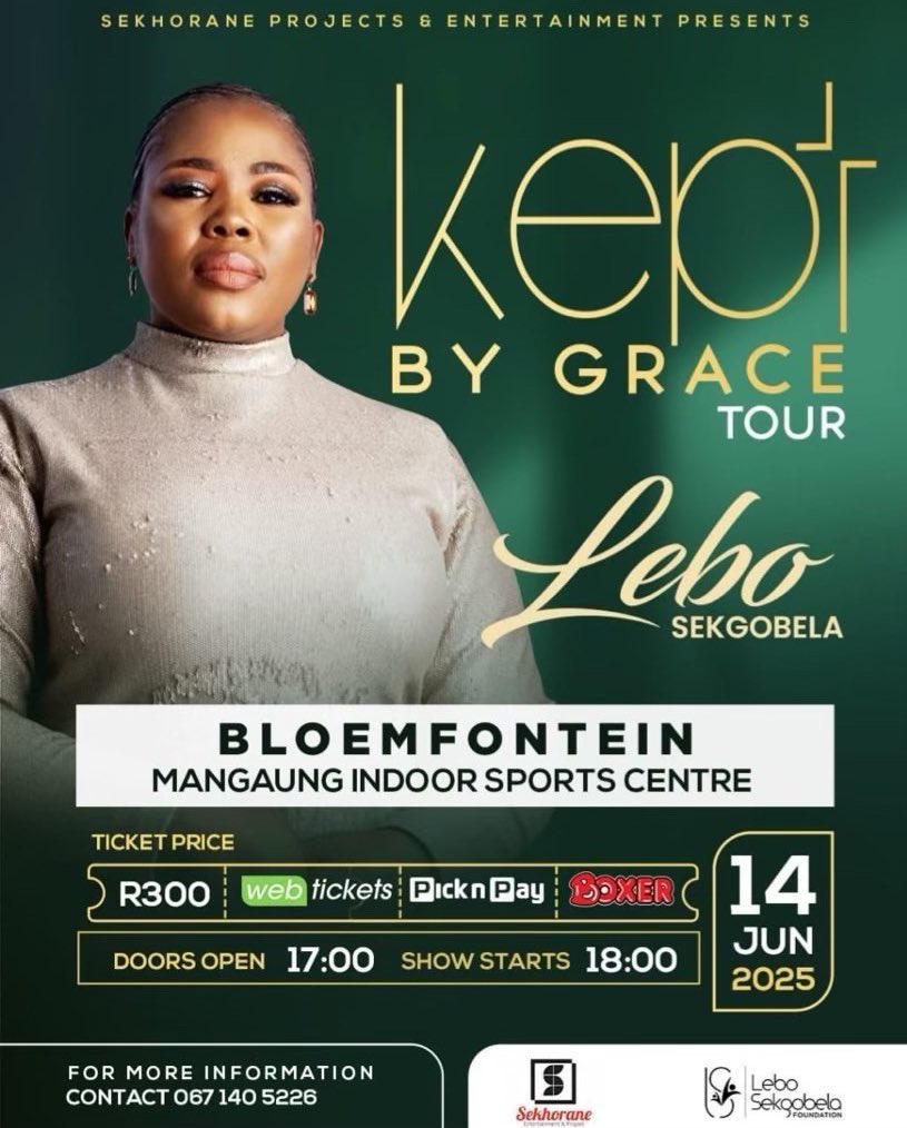 KaraboDigital's tweet photo. Hi fam,
Are you ready for an evening full of praise and worship?
Let's meet at #KeptbyGrace Tour and worship together with @SekgobelaLebo
Buy your tickets on time to reserve your space ❗
#BloemTwitter https://t.co/Yazy7XkDuW