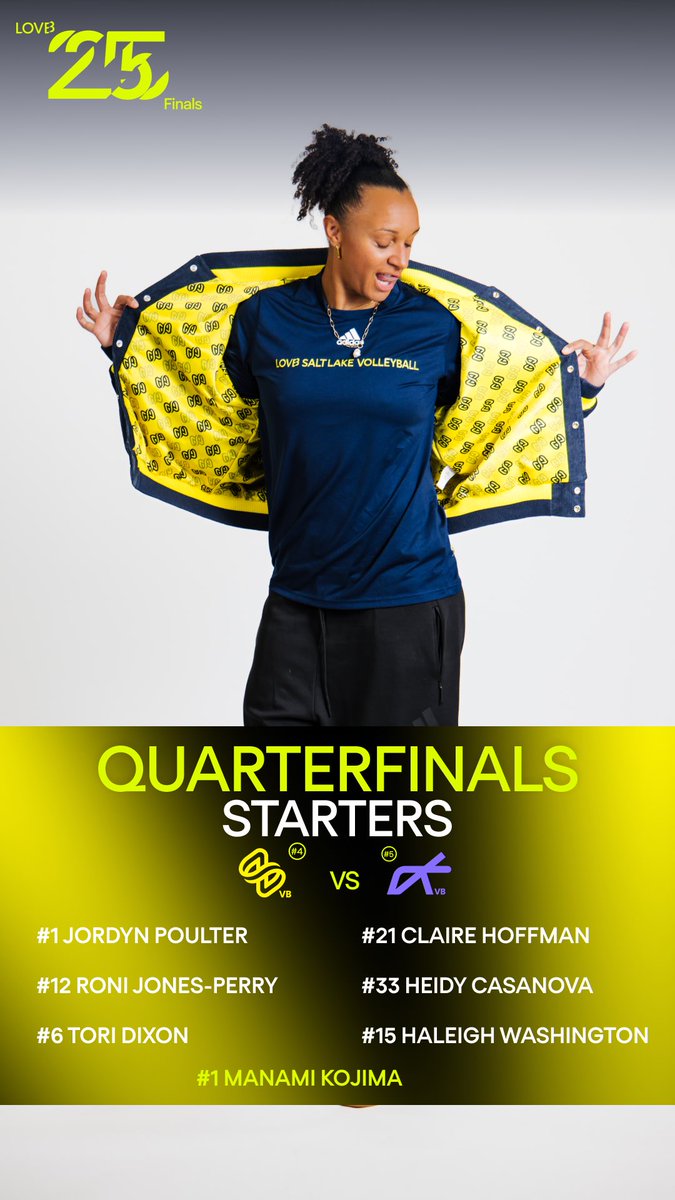 LOVB Salt Lake Volleyball (@lovbsl) on Twitter photo Your starters for our quarterfinals match against <a href="/lovbatx/">LOVB Austin Volleyball</a>
TUNE INTO ESPN+ NOW โผ๏ธ Your starters for our quarterfinals match against <a href="/lovbatx/">LOVB Austin Volleyball</a>
TUNE INTO ESPN+ NOW โผ๏ธ