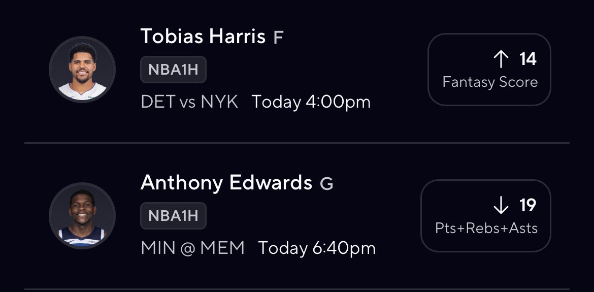 checkmateDFS's tweet photo. $20 to someone who FOLLOWS me when this cashes ✅

NBA 1H 3X COMBO🏀🫡
 
TOBÍAS HARRIS OVER 14 1H FANTASY🔐
🔥2/3 H2H🔥
🔥5/5 last 5🔥
🔥10/10 last 10🔥
🔥95% last 20🔥

ANTHONY EDWARDS UNDER 19 1HPRA🔐
🔥83% H2H🔥
🔥5/5 last 5🔥
🔥9/10 last 10🔥

❤️if you’re tailing / comment ⬇️
#PrizePicks #NBA #gamblingx