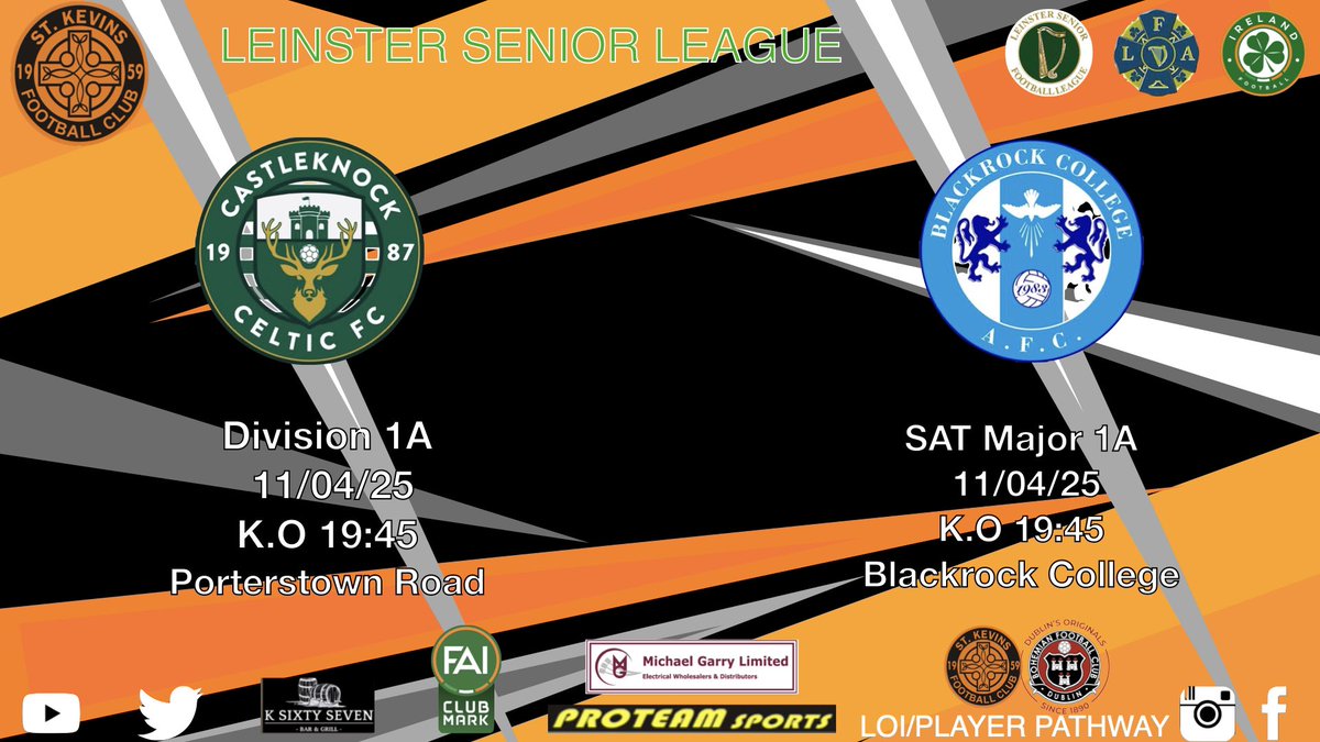stkevinsfc's tweet photo. Seniors back in league action this Friday night with a trip over to @CastleknockCFC @LSLLeague https://t.co/ImE6Xf7dMb