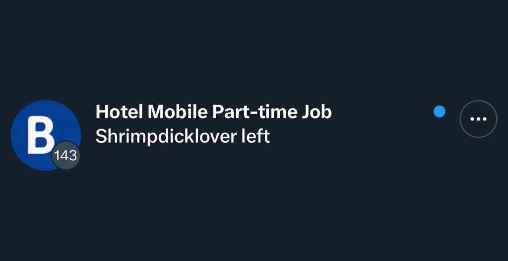 he had enough of the hotel mobile part time jobs