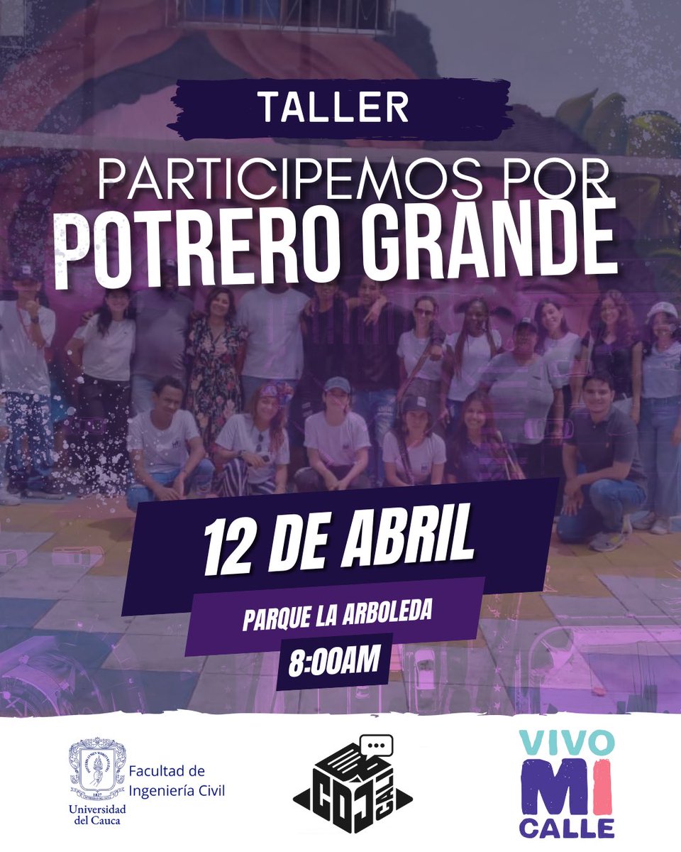 🗣️ ¡Nos vemos en Potrero Grande a construir apuestas por la participación y el desarrollo del territorio! Junto con  @vivomicalle y el grupo de investigación @arq_unicauca trabajemos con el protagonismo de los y las habitantes de Potrero 🌃 👀