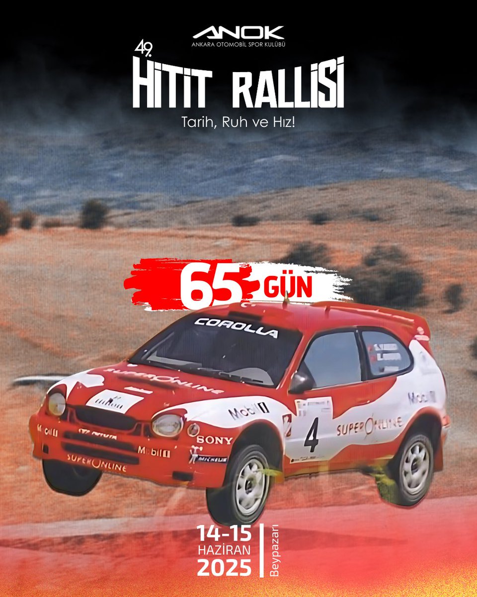Anok_06's tweet photo. 🏁 49. Hitit Rallisi geçmişin izlerini taşıyarak geri dönüyor!

🚗💨14-15 Haziran’da Beypazarı etaplarında yeniden hayat bulacak. Hem geçmişin tozunu kaldırmaya hem de yeni hikayelere tanıklık etmeye hazır olun.

📍 Beypazarı / Ankara
📆 14-15 Haziran 2025 https://t.co/OKzWAkCtJk