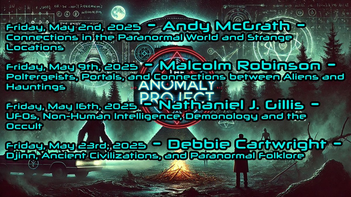 AnomProPodcast's tweet photo. Make sure you take note of these dates for the first four episodes of The Anomaly Project, with Steve Mera and Marcus Lowth, as well as their FANTASTIC guests. SUBSCRIBE to The Anomaly Project Podcast YouTube channel to watch all episodes https://t.co/bF4iQ8VpRL https://t.co/4Ct3Xxy3jJ