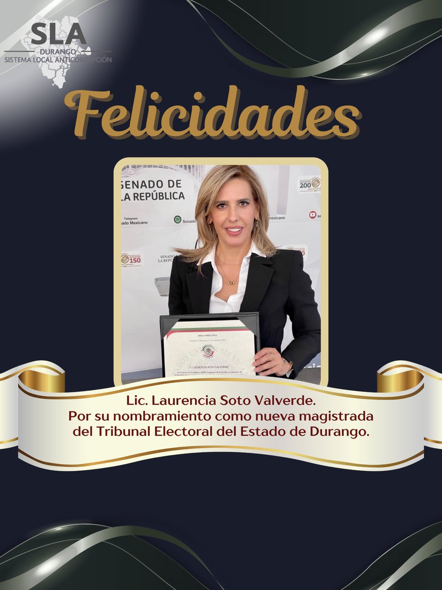 Con mucho orgullo felicitando a nuestra querida amiga la Lic. Laurencia Soto Valverde, su nombramiento como magistrada electoral es un reconocimiento a su trayectoria en la materia, su don de gentes y su enorme profesionalismo que demuestra en cada una de sus tareas.