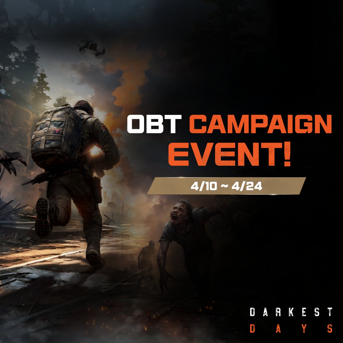 DARKESTDAYS_EN's tweet photo. Survivors, it's time to prepare. The apocalypse is coming!

Earn server-wide rewards for reaching the following objectives!
The more objectives reached, the more rewards for everyone.

❗️ Event Duration: April 10 – April 24
❗️Engagement totals are combined across Facebook and X
❗️ All rewards will be delivered during OBT

Objectives and Rewards:
- Reach 100 total "Likes" = 5000 Milla
- Reach 500 total "Likes" = 5 Training Manuals + 1 Material Box
- Reach 1000 total "Likes" = 500 Trinity Coins

- Reach 50 total "Comments" = 2500 Milla
- Reach 100 total "Comments" = 3 Defibrillators + 1 Material Box
- Reach 200 total "Comments" = 500 Trinity Coins

- Reach 20 total "Shares" = 2500 Milla
- Reach 50 total "Shares" = 5 Infection Cure Shots + 1 Material Box
- Reach 100 total "Shares" = 500 Trinity Coins

Spread the word and prepare for what’s coming. Every Like, Comment, and Share increases our chance of survival.

#DARKESTDAYS