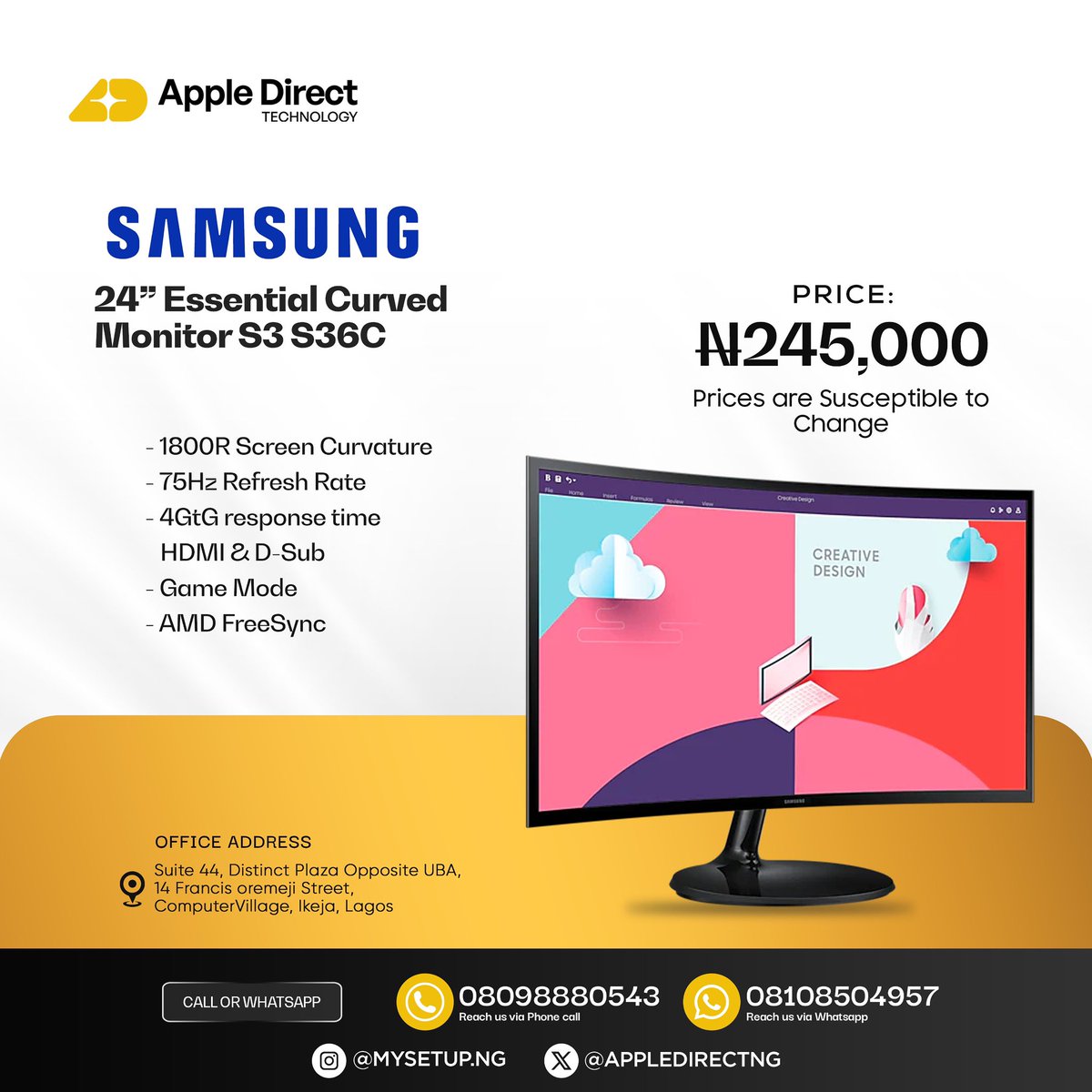 Samsung 24inch curved monitor N245K