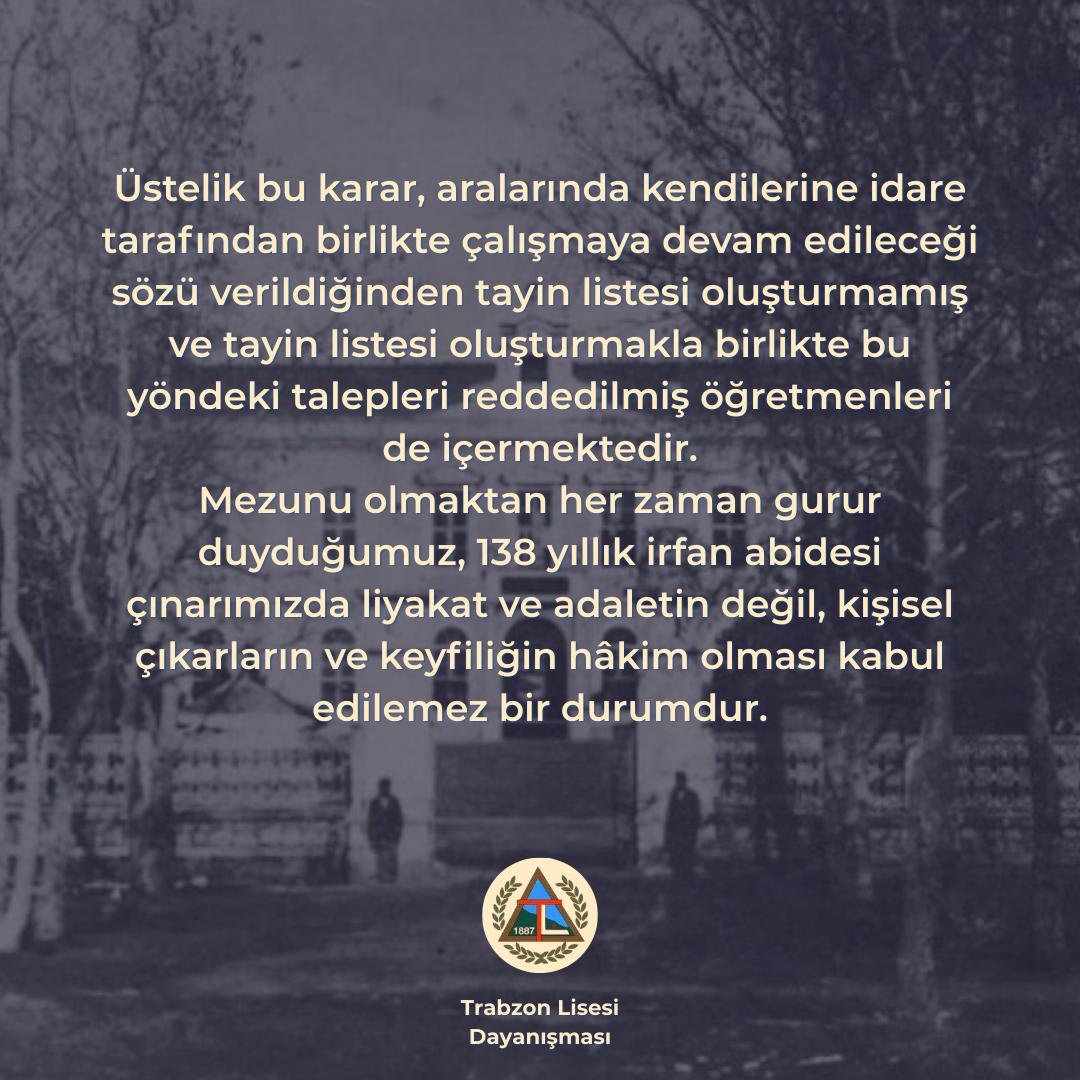 Trabzon Lisesi Öğretmenleri Yalnız Değildir!
#lisemedokunma