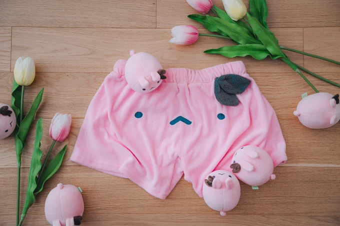 [store update] new Bunjama Shorts!-embroidered details, soft fluffy fabric-pockets!!! we love pockets in this house-ears in the backside (you can choose to flip them down or up to have them show or not)-i like shorts they're comfy and easy to wearRT's appreciated ; v; 