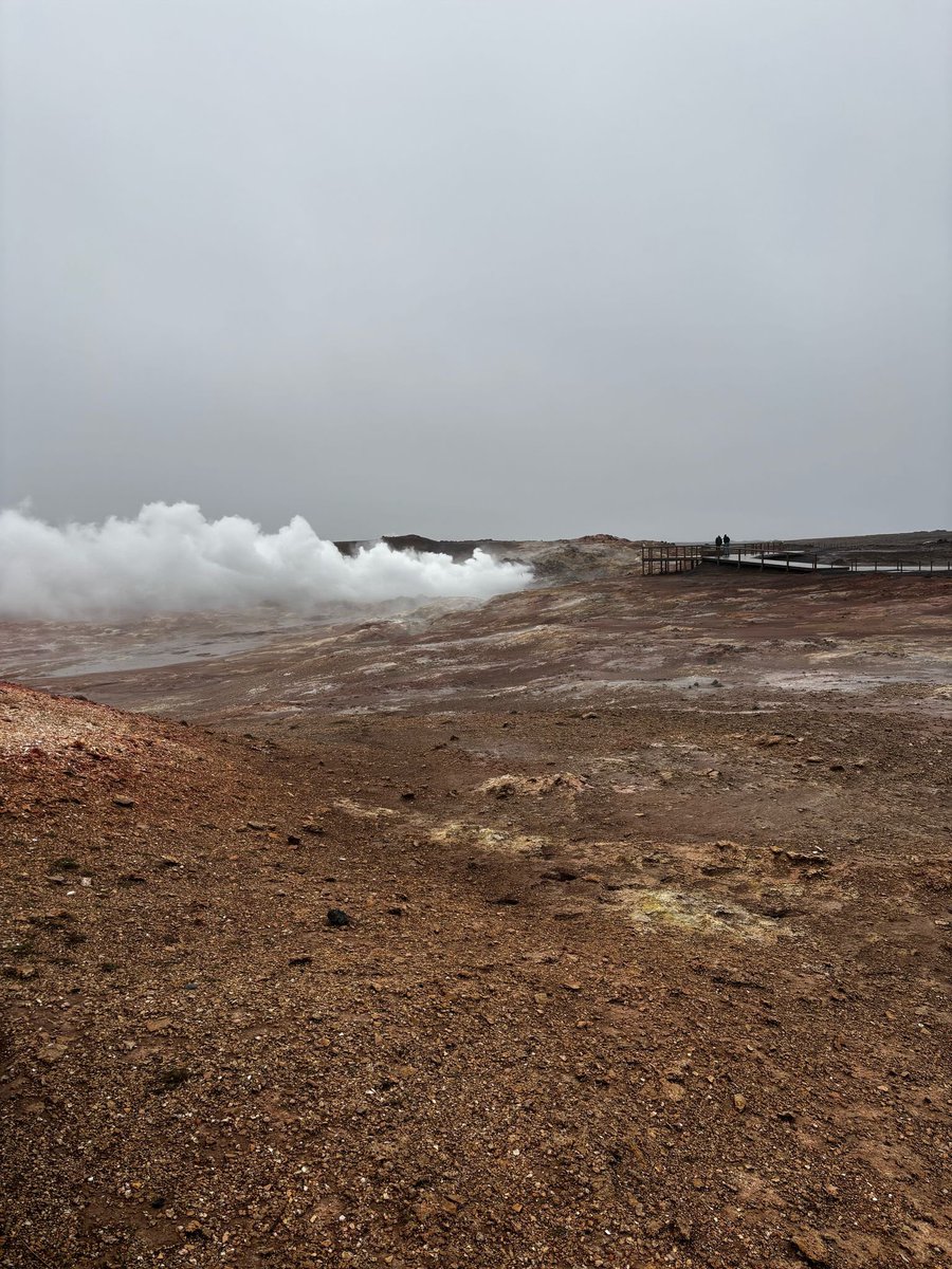 GeographyPC's tweet image. Travel to Iceland went very smoothly! We have visited the ‘Bridge between continents’ where the North American &amp;amp; Eurasian plates are moving apart. The landscapes are unearthly lava fields. We also visited the Gunnuhver Hot Springs &amp;amp; collected lava samples from a recent eruption!