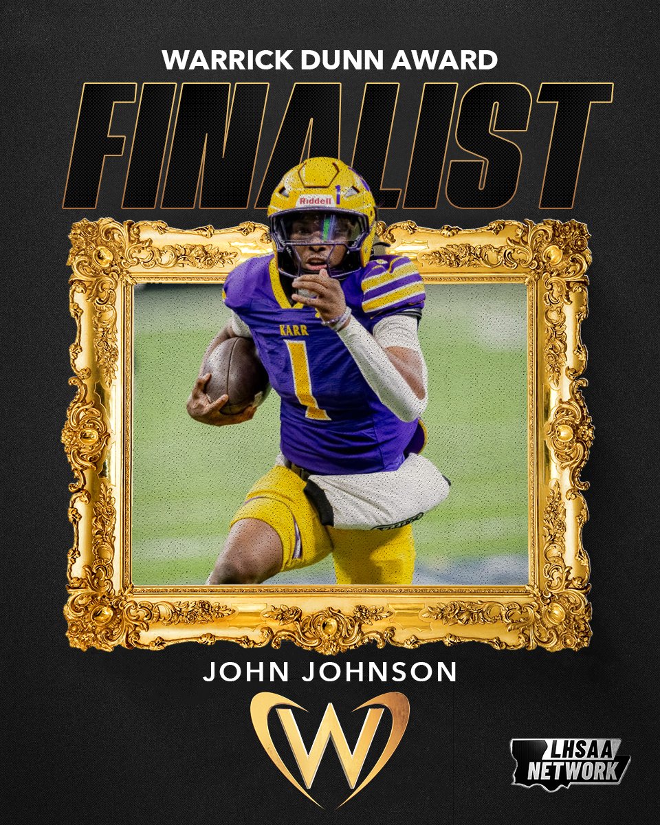 John Johnson is the next Finalist for the Warrick Dunn Award! The Edna Karr QB helped lead the Cougars back to a state championship! Johnson the games' Most Outstanding Player.

The Ceremony will be LIVE on the LHSAA Network at 7pm on April 26th 

#ednakarr #NOLA #NewOrleans