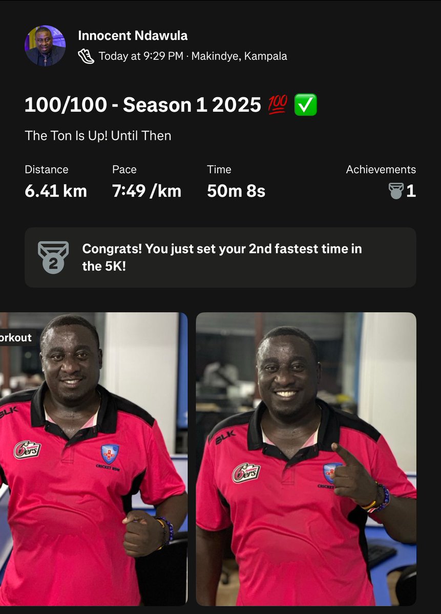 MagicLeft11's tweet image. 100 days. 472.5km. 80 hours. 3km min. since Jan 1.
Pushed the body like never be4.
Lost some pounds, found purpose.
Grateful 2 my brothers/sisters who kept me going-esp #TY.
Big shoutout to @ActivateUgandaL 4 de nudge that tickled my nerve endings! Until Then! 🙏
 #HealthyLiving