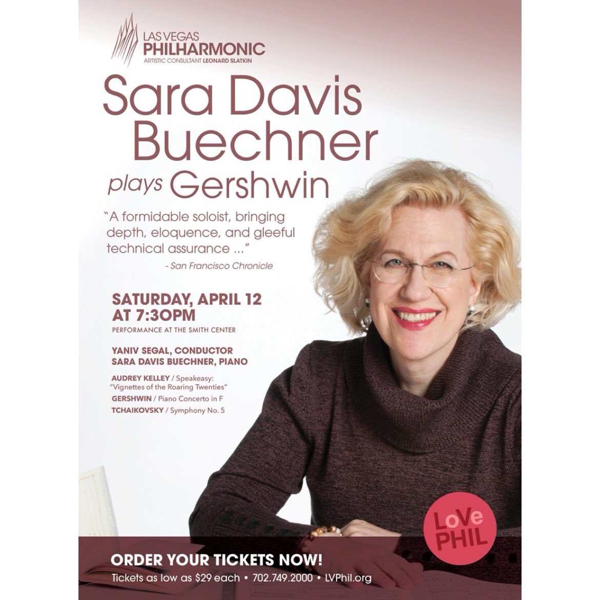 Thank you to QVegas for your feature on our this Saturday’s guest conductor Yaniv Segal and guest artist Sara Davis Buechner. Tickets still available at LVPhil.org or by calling 702.749.2000!