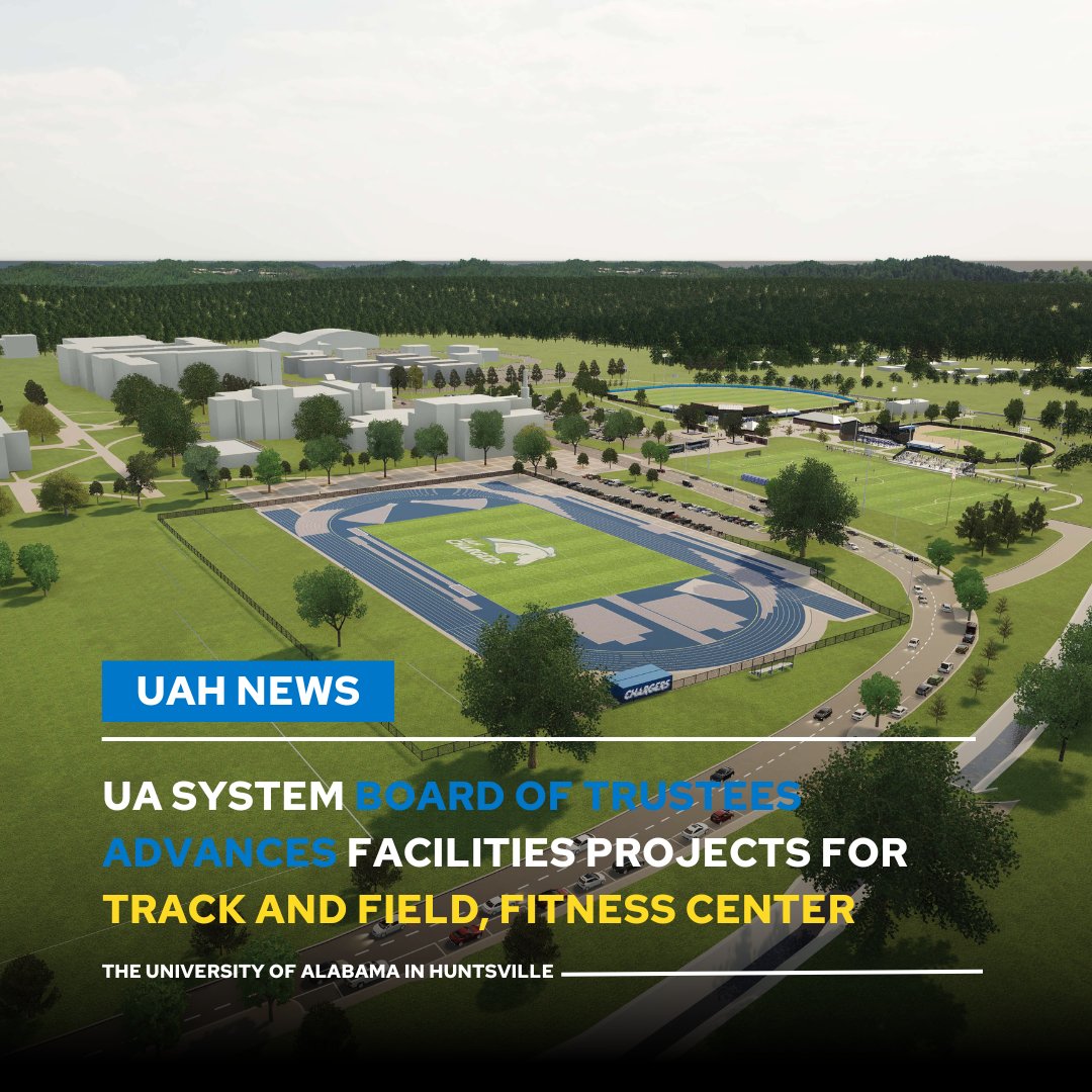 UAHuntsville's tweet photo. The UA System Board further advanced one project – the new UAH Track and Field Complex – and approved initial plans for the reconfiguration of the University Fitness Center.
Read more 👉 https://t.co/nDvpYd41ER
#uah #gochargers #chargeon #uasystem https://t.co/jX7rKTwmTb