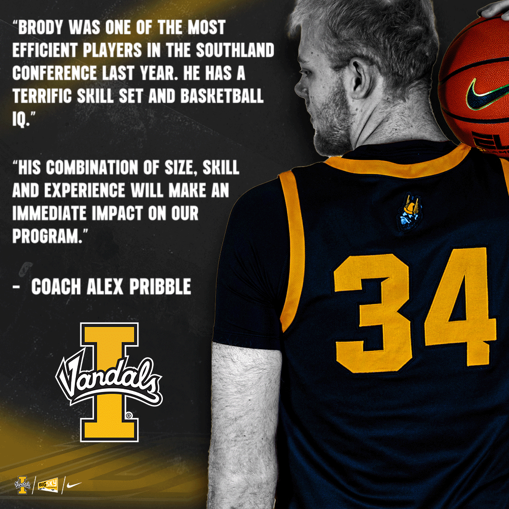 Idaho Basketball (@vandalhoops) on Twitter photo ๐๐๐ฌ๐ ๐: Coach Pribble and the staff are extremely excited about bringing <a href="/brodyrowbury/">Brody Rowbury</a> to campus - and YOU should be too!
#GoVandals ๐๐๐ฌ๐ ๐: Coach Pribble and the staff are extremely excited about bringing <a href="/brodyrowbury/">Brody Rowbury</a> to campus - and YOU should be too!
#GoVandals