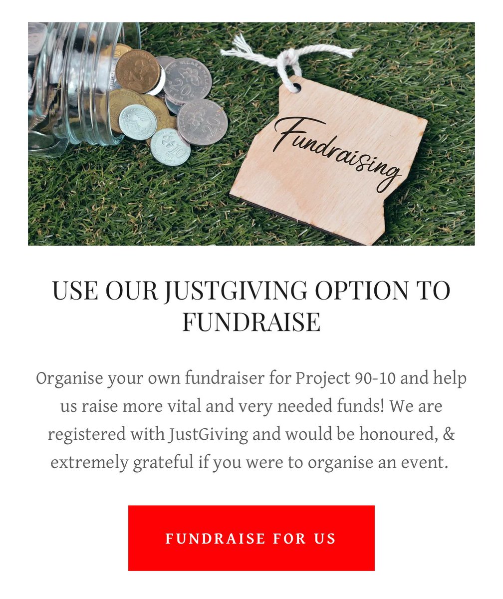 We are proud to share that we now have our JUSTGIVING page set-up and ready for you to use! 

Please do organise your own events, share with us what you are doing and help us elevate important messages.

LINK: justgiving.com/project9010
<a href="/ejtayloruk/">Emma-Jane Taylor (E-J) 🇬🇧</a>