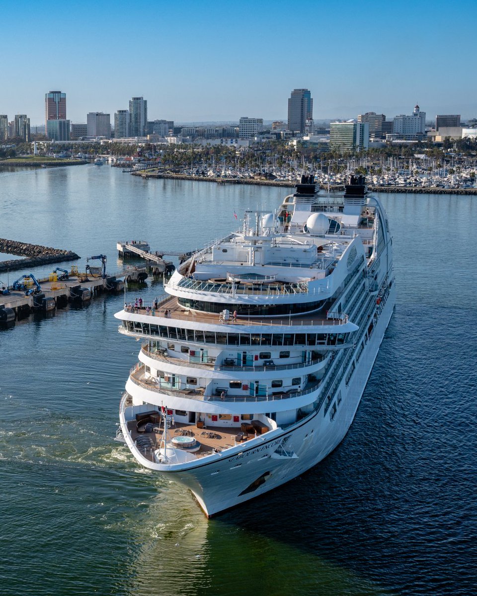SeabournCruise's tweet photo. 📍Long Beach, CA 
🗓️April 9, 2024  

Yesterday, Seabourn Encore arrived on California’s idyllic southern coast to enjoy a day along sun-kissed shores and Long Beach’s storied waterfront, before sailing on towards Central America to transit the Panama Canal. https://t.co/9VKmLJhJ8T