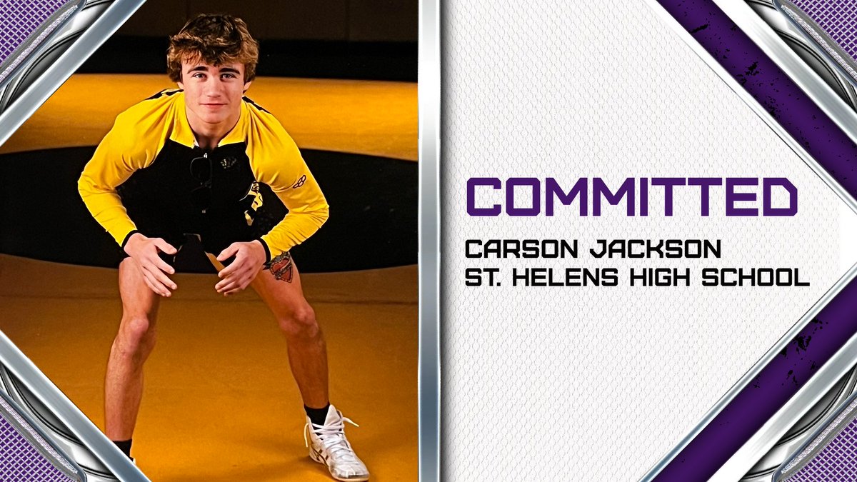 Welcome to the Linfield Wildcat family, Carson Jackson! Carson was a 2x state medalist for St. Helens HS, as well as a 3x freestyle state champion and 2x Greco Roman state champ. 😼🤼🟣
 
#RollCats | #MatCats | #d3wrestle
