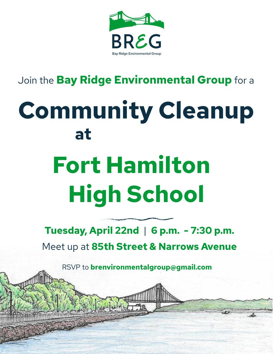 This Earth Day, we'll be celebrating with another community clean up!
Join us on April 22nd as we clean up the fields around Fort Hamilton High School. 
Meet up at 95th and Narrows, at 6pm.
#BayRidge #EarthDa