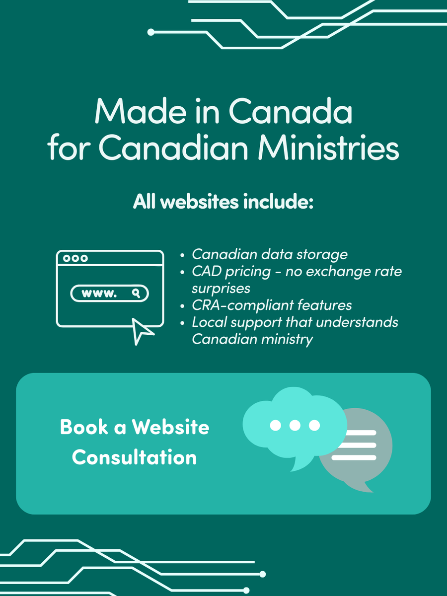 SunergoSystems's tweet photo. Your church's digital front door matters! We offer two Canadian website solutions:

✅ Pre-built frameworks: Beautiful, affordable templates with your branding 

✅ Custom design: Unique websites built specifically for your ministry

Pay in CAD, and all your data is hosted in🇨🇦 https://t.co/pbVmIDuG9N