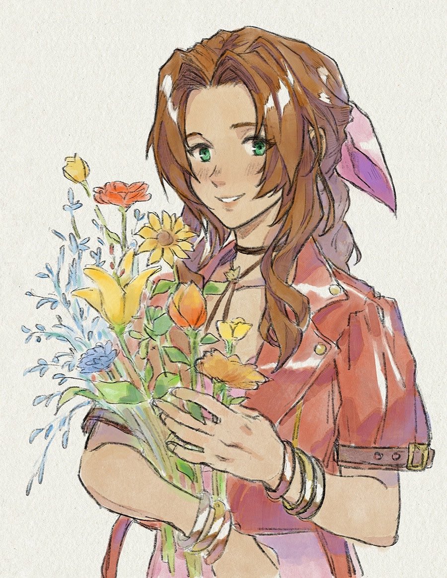 Flower girl Aerith 🌼🌼🌼 

#FF7 #FF7r #Aerith #art