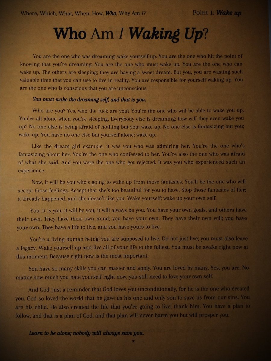 iRTLittera's tweet image. Chapter 6: Who Am I waking up? | Frinight Chapter W#6

Point 1: Wake up

Where, Which, What, When, How, Who, Why Am I?
novel by Rav Maniti

retigmastudio.com/irtlw-frinight…
#frinightchapter #Chapter6 #point1 #novel #Who #wakeup #realizing #eyesareopening #week6 #irtlittera #iretigma