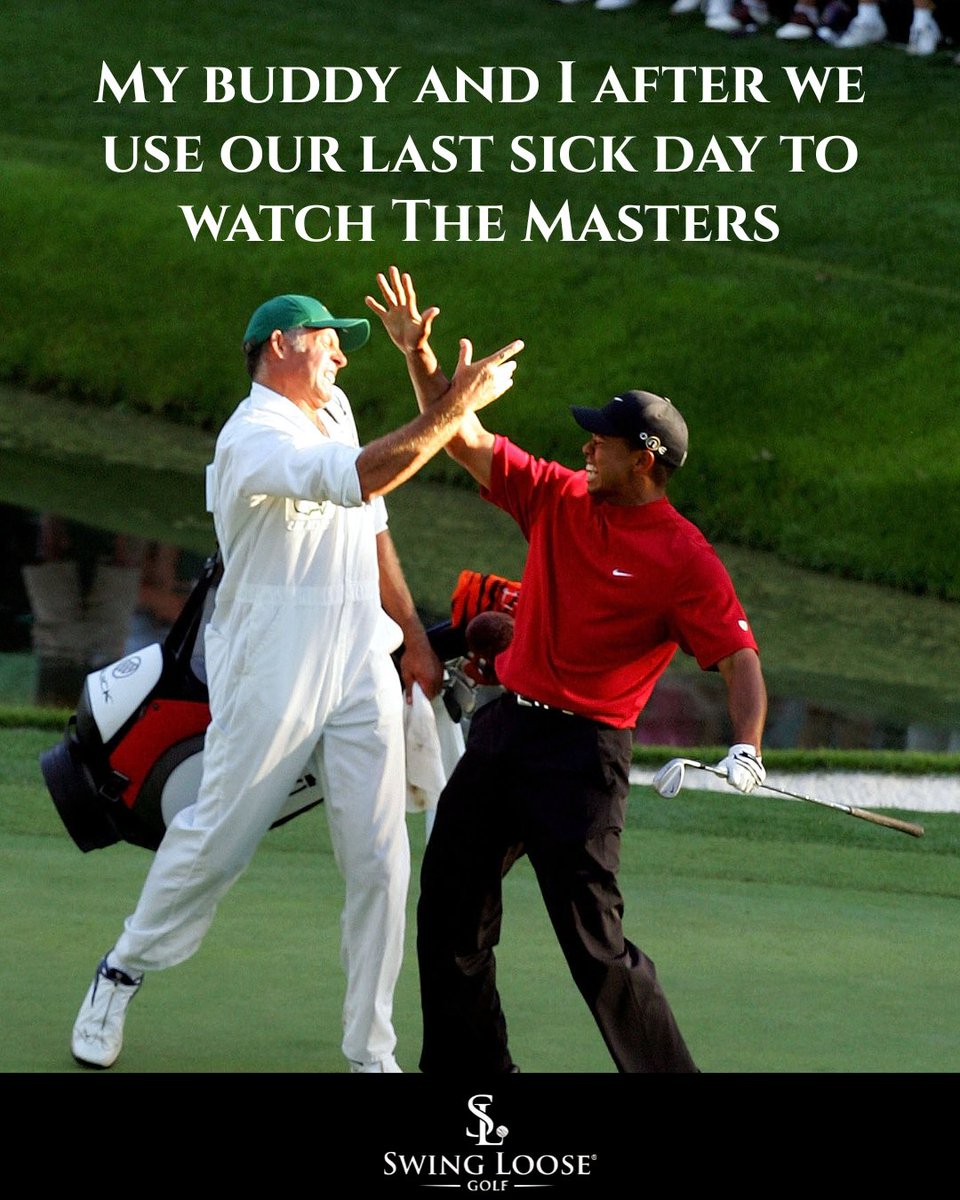swingloosegolf's tweet photo. “Had something REALLY important come up today…” 👀⛳️ @themasters #priorities #sickdays #NoFurtherQuestions https://t.co/qERnvnZhwM